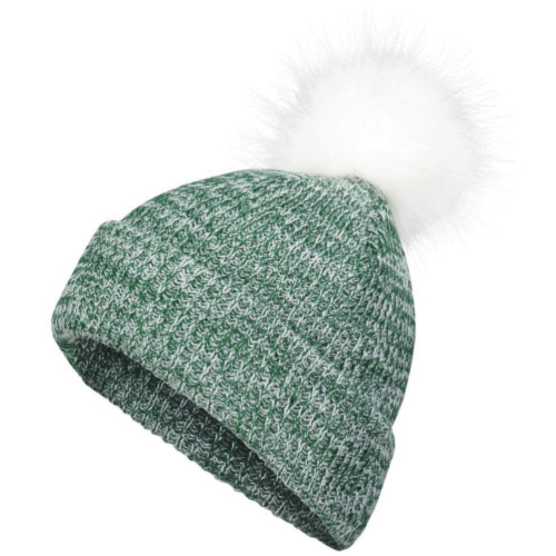 Embroidered Faux Fur Pom Beanie-TrinityWir