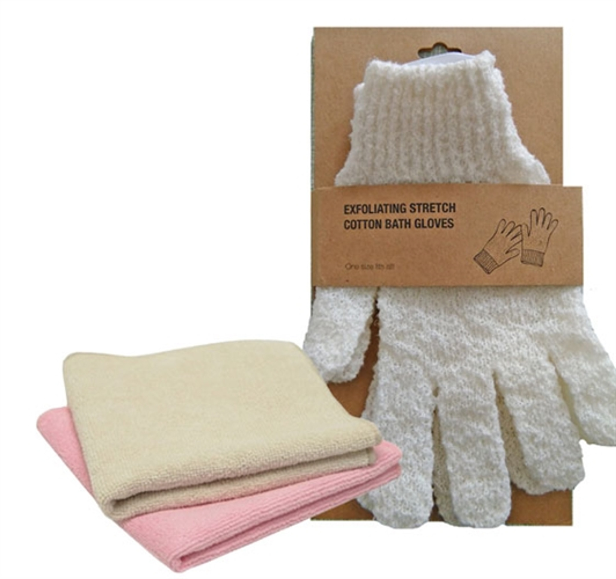 Bath Gloves and Microdermabrasion Cloths for Blemishes, Stretch