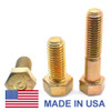 1 1/8"-7 x 3" (FT) Coarse Thread Grade 9 Hex Cap Screw (Bolt) L9 - USA Alloy Steel Yellow Zinc Plated
