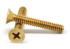 #4-40 x 3/8" Coarse Thread Machine Screw Phillips Flat Head Brass
