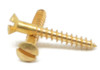 #4 x 1/2" Wood Screw Slotted Oval Head Brass