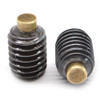 #8-32 x 5/16" Coarse Thread Socket Set Screw Brass Tip Alloy Steel Black Oxide