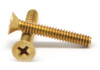 #4-40 x 1/2" Coarse Thread Machine Screw Phillips Flat Head Brass