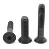 #10-32 x 1 1/4" (FT) Fine Thread Socket Flat Head Cap Screw Tamper Resistant Hex Pin-In Alloy Steel Black Oxide