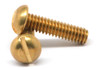 #10-24 x 1" Coarse Thread Machine Screw Slotted Round Head Brass
