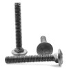 #10-24 x 1 1/4" (FT) Coarse Thread A307 Grade A Carriage Bolt Low Carbon Steel Plain Finish