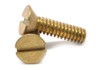 1/4"-20 x 1" Coarse Thread Machine Screw Slotted Flat Head Brass