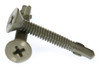 #12-24 x 2 3/4" Coarse Thread Teks Wood To Metal Self Drilling Screw - USA Phillips Flat Head Low Carbon Steel Climacoat