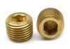 3/8"-18 NPTF Thread Socket Pipe Plug Dry Seal 3/4" Taper Brass