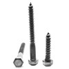 3/8"-7 x 4" Hex Lag Screw Low Carbon Steel Plain Finish