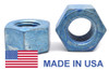 1 1/4"-7 Coarse Thread A194 Grade 2H Heavy Hex Nut - USA Medium Carbon Steel Hot Dip Galvanized / Wax/ Blue Dye