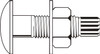 1"-8 x 2 1/4" Grade A490 / A563 DH / F436 Tension Control Bolt Assembly with Heavy Hex Nut and Structural Washer Plain Finish