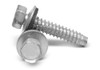 #14 x 1 1/4" Sheet Metal Screw Hex Washer Head with Bonded Neoprene Washer Type B Stainless Steel 18-8