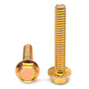 1/4-20 x 1/2 Coarse Thread Grade 5 Hex Flange Screw with Serration Medium Carbon Steel Yellow Zinc Plated