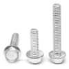 1/4-20 x 3/4 Coarse Thread Hex Flange Screw with Serration Stainless Steel 18-8