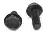 #6-32 x 1/4" (FT) Coarse Thread Hex Flange Screw with Serration Case Hardened Low Carbon Steel Black Oxide