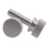 #10-32 x 3/8" (FT) Fine Thread Knurled Thumb Screw with Washer Face Aluminum