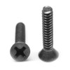 1/4-20 x 1/2 Coarse Thread Machine Screw Phillips Flat Head Undercut Low Carbon Steel Black Zinc Plated