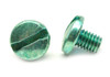 #10-32 x 1/4" (FT) Fine Thread Machine Screw Slotted Binder Head Undercut Low Carbon Steel Green Zinc Plated