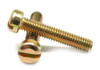 #4-40 x 1 1/4" (FT) Coarse Thread Machine Screw Slotted Fillister Head Low Carbon Steel Yellow Zinc Plated