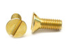 #10-32 x 1/2" (FT) Fine Thread Machine Screw Slotted Flat Head Low Carbon Steel Yellow Zinc Plated