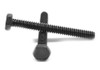 #10-24 x 3/8" (FT) Coarse Thread Machine Screw Slotted Indented Hex Head Low Carbon Steel Black Oxide