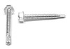 5/16-12 x 1 1/2 Self Drilling Screw 7/16 AF High Head with Serration #4 Point Low Carbon Steel Zinc Plated