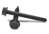 #12-14 x 1 1/4" (FT) Self Drilling Screw Hex Washer Head #3 Point Low Carbon Steel Black Oxide