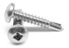 #8-18 x 1 1/2" (FT) Self Drilling Screw Square Drive Pan Head #2 Point Stainless Steel 18-8