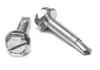 5/16-12 x 1 Self Drilling Screw Slotted Hex Washer 7/16AF Head with Serration Low Carbon Steel Zinc Plated