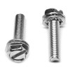 #10-24 x 3/8" (FT) Coarse Thread Machine Screw SEMS Slotted Hex Washer Head Internal Tooth Lockwasher Low Carbon Steel Zinc Plated