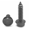 #10-16 x 1" (FT) Sheet Metal Screw Hex Washer Head with Serration Type AB Low Carbon Steel Black Oxide