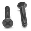 #12-11 x 1 1/2" (FT) Sheet Metal Screw Phillips Flat Head Type A Low Carbon Steel Black Oxide