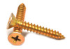 #8-18 x 3/4" (FT) Sheet Metal Screw Phillips Flat Head Type AB Low Carbon Steel Yellow Zinc Plated