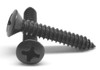 #4-24 x 3/4" (FT) Sheet Metal Screw Phillips Oval Head Type AB Low Carbon Steel Black Oxide