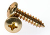 #4-24 x 3/8" (FT) Sheet Metal Screw Phillips Pan Head Type AB Low Carbon Steel Yellow Zinc Plated