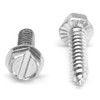 #12-14 x 1" (FT) Sheet Metal Screw Slotted Hex Washer Head with Serration Type AB Stainless Steel 18-8