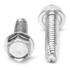 #10-32 x 3/4" (FT) Fine Thread Thread Cutting Screw Hex Washer Head Type F Low Carbon Steel Zinc Plated