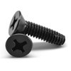 #6-32 x 1/2" (FT) Coarse Thread Thread Cutting Screw Phillips Flat Head Type F Low Carbon Steel Black Oxide