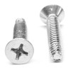#10-32 x 1/2" (FT) Fine Thread Thread Cutting Screw Phillips Flat Head Undercut Type F Stainless Steel 18-8