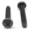 #10-32 x 2" (FT) Fine Thread Thread Cutting Screw Phillips Pan Head Type F Low Carbon Steel Black Oxide