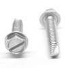 #10-24 x 1/2" (FT) Coarse Thread Thread Cutting Screw Slotted Hex Washer Head Type 23 Low Carbon Steel Zinc Plated