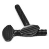 1/4-20 x 3/4 Coarse Thread Thumb Screw Type B No Shoulder Low Carbon Steel Black Oxide