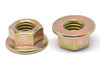 M8 x 1.25 Coarse Thread DIN 6923 Class 8 Hex Flange Nut Medium Carbon Steel Yellow Zinc Plated