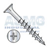 7-12X2 1/2 Phillips Flat Head w/Nibs Deep Thread Wood Screw Type 17 Point 2/3 Thrd ZincBake