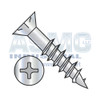 10-9X1 1/2 Phillips Flat Head w/Nibs Deep Thread Wood Screw 2/3 Threaded Zinc Bake
