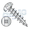 8-11X1 Square Drive Pan Head Deep Thread Screw Type 17 Full Thred 18 8 Stainless Steel