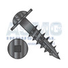 10-9X2 Square Drive Round Washer Head Deep Thread Type 17 Wood Screw 2/3 Thrd Black Ox