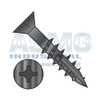 8-11X1 5/8 Square Phil Drive Flat w/Nibs Deep Thread Wood Screw 2/3 Thread Type 17 Black Ox
