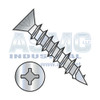 8X1/2 Square Phillips Drive Flat Head no Nibs Deep Thread Wood Screw Full Thd ZincBake